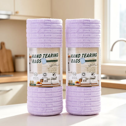 20 PCS Tearable Antibacterial Cleaning Cloths, 10A-Grade Reusable Wet/Dry Lint-Free Rags