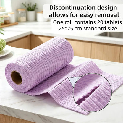 20 PCS Tearable Antibacterial Cleaning Cloths, 10A-Grade Reusable Wet/Dry Lint-Free Rags