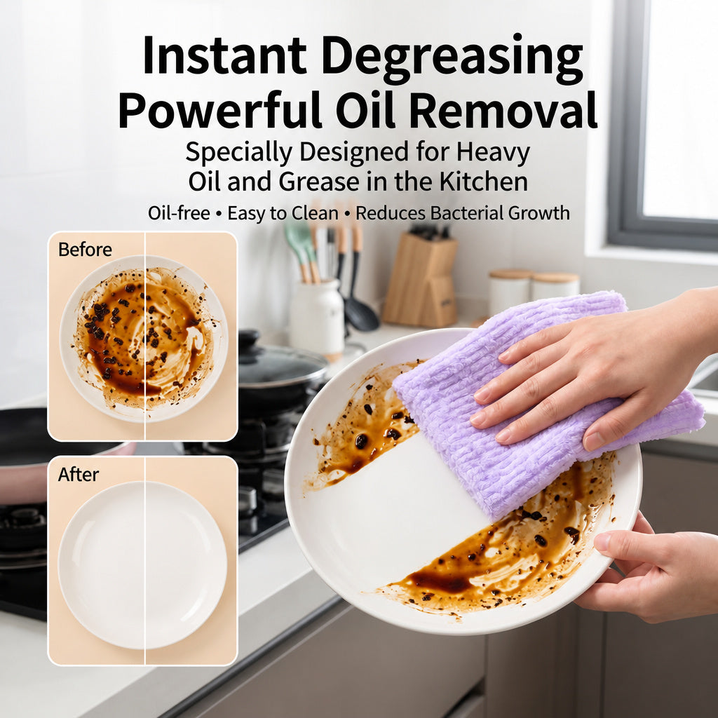 20 PCS Tearable Antibacterial Cleaning Cloths, 10A-Grade Reusable Wet/Dry Lint-Free Rags
